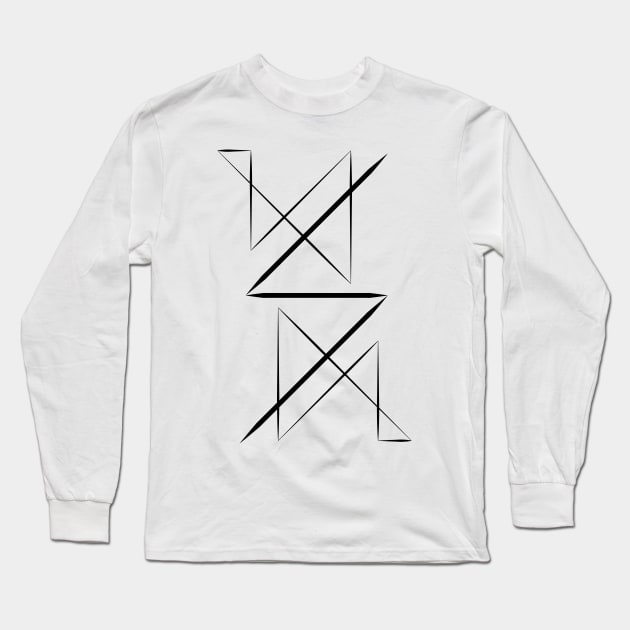 Black Lines III Long Sleeve T-Shirt by fivemmPaper